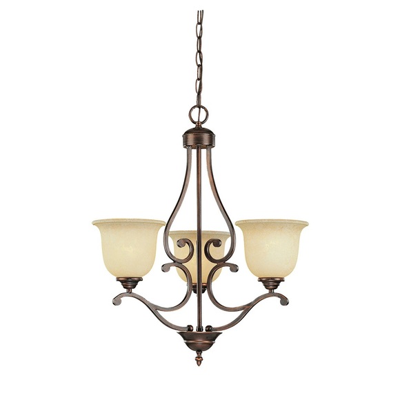 COPY - Millennium 3-Light Chandelier with Cream Shades